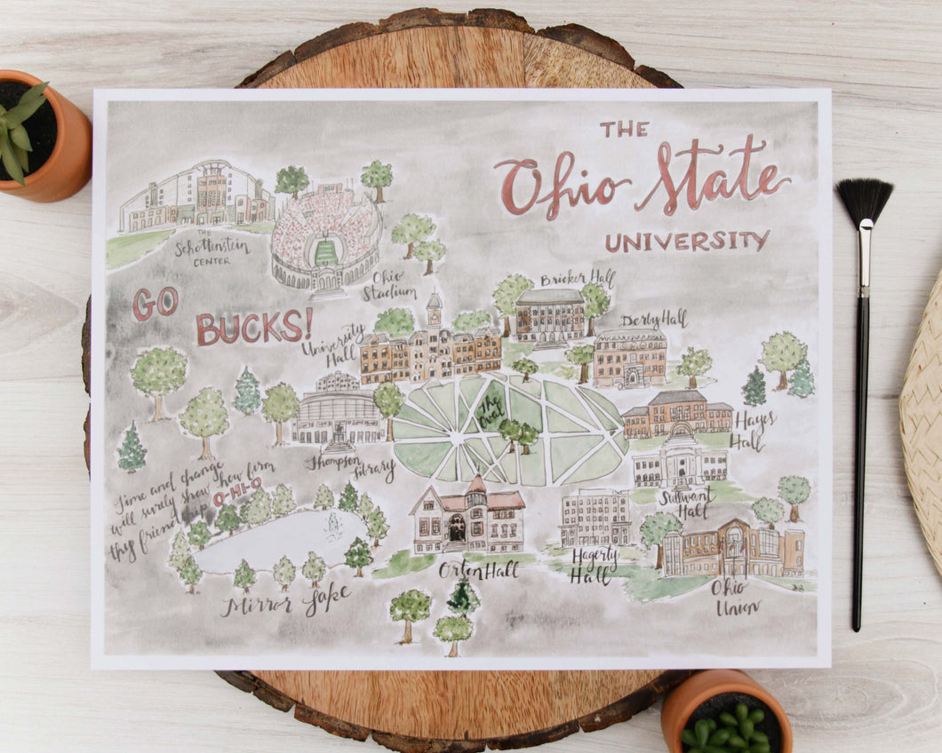 Ohio State University Map Print