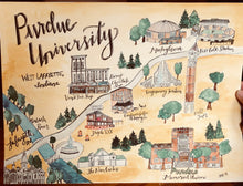 Load image into Gallery viewer, Purdue University Map Print