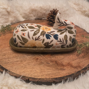 Garden Party Whale Butter Dish- Olive Base